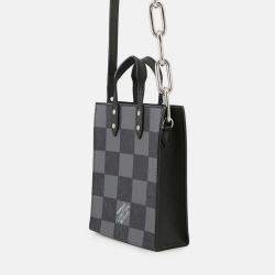 Pre Owned Louis Vuitton Sac Plat Noir Damier Checkerboard Size XS