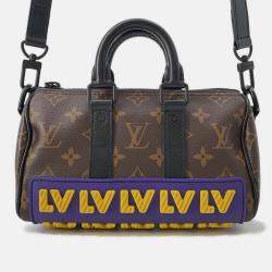 Pre Owned Louis Vuitton Keepall Noir Monogram LV Rubber Size XS