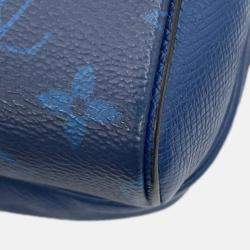 Pre Owned Louis Vuitton Outdoor Messenger Taigarama Cobalt Taiga Leather Monogram Size PM