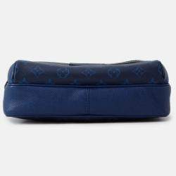Pre Owned Louis Vuitton Outdoor Messenger Taigarama Cobalt Taiga Leather Monogram Size PM