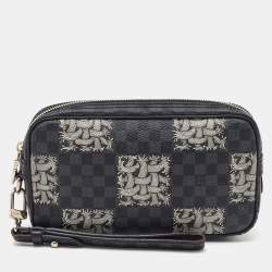 Pre Owned Louis Vuitton Damier Graphite Rope Pochette Volga