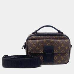 Pre Owned Louis Vuitton Black/Brown Coated Canvas S-Lock Messenger Bag