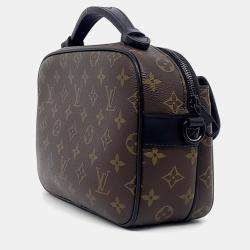 Pre Owned Louis Vuitton Black/Brown Coated Canvas S-Lock Messenger Bag