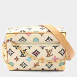 Pre Owned Louis Vuitton Mini Soft Trunk Shoulder Bag Coated Canvas-Coated Canvas And Leather Monogram Craggy Ivory/Brown
