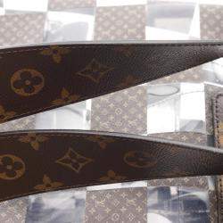 Pre Owned Louis Vuitton Christopher Mm Monogram Chess Rucksack Coated Canvas Brown And Clear