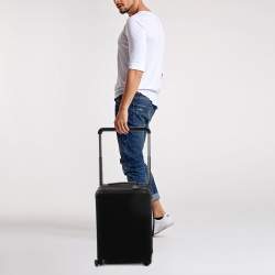 Pre Owned Louis Vuitton Black Taurillon Leather Horizon 55 Rolling Luggage