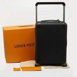 Pre Owned Louis Vuitton Black Taurillon Leather Horizon 55 Rolling Luggage
