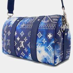 Pre Owned Louis Vuitton City Keepall Blue/White Monogram Bandana