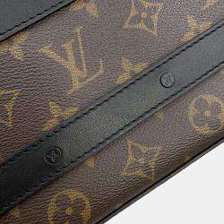 Pre Owned Louis Vuitton Handle Soft Trunk Noir Monogram Macassar Canvas