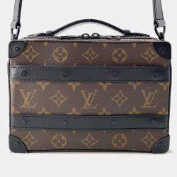 Pre Owned Louis Vuitton Handle Soft Trunk Noir Monogram Macassar Canvas