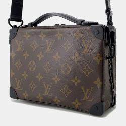 Pre Owned Louis Vuitton Handle Soft Trunk Noir Monogram Macassar Canvas