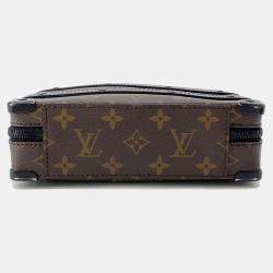 Pre Owned Louis Vuitton Handle Soft Trunk Noir Monogram Macassar Canvas