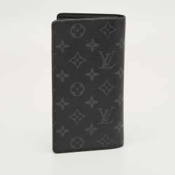 Pre Owned Louis Vuitton Monogram Eclipse Canvas Brazza Wallet