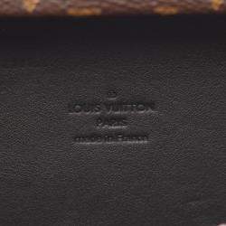 Pre Owned Louis Vuitton Clutch Box Shoulder Bag Coated Canvas Leather Monogram Brown Black