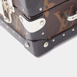 Pre Owned Louis Vuitton Clutch Box Shoulder Bag Coated Canvas Leather Monogram Brown Black