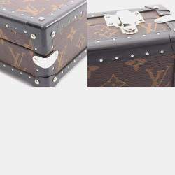 Pre Owned Louis Vuitton Clutch Box Shoulder Bag Coated Canvas Leather Monogram Brown Black