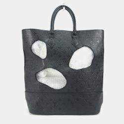 Pre Owned Louis Vuitton Monogram Empreinte With Holes Pm Tote Leather Noir Black