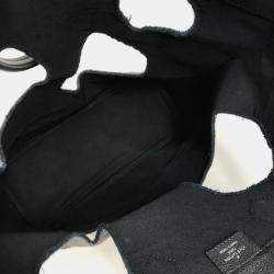 Pre Owned Louis Vuitton Monogram Empreinte With Holes Pm Tote Leather Noir Black