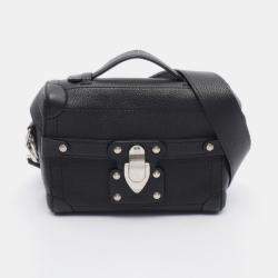 Pre Owned Louis Vuitton Seoul Trunk Shoulder Bag Leather Lv Colorado Black