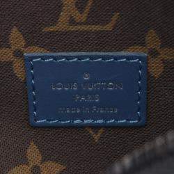 Pre Owned Louis Vuitton Keepall Bandouliere 25 Monogram Atlantic Handbag Coated Canvas Blue