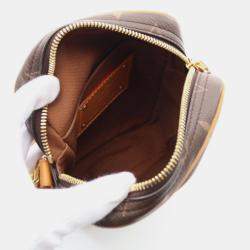 Pre Owned Louis Vuitton Danube Monogram Handbag Coated Canvas Leather Brown