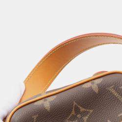 Pre Owned Louis Vuitton Danube Monogram Handbag Coated Canvas Leather Brown