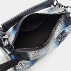 Pre Owned Louis Vuitton Soft Polochon Pm Damier Rush Handbag Leather Blue Black