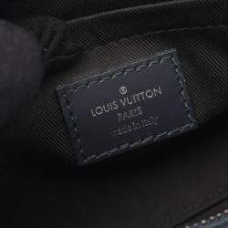 Pre Owned Louis Vuitton Soft Polochon Pm Damier Rush Handbag Leather Blue Black