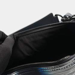 Pre Owned Louis Vuitton Soft Polochon Pm Damier Rush Handbag Leather Blue Black