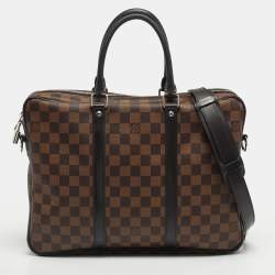 Pre Owned Louis Vuitton Damier Ebene Canvas Porte Documents Voyage PM Briefcase