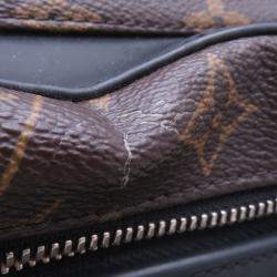 Pre Owned Louis Vuitton Josh Bordeaux/Noir Monogram Macassar Canvas