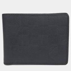 Pre Owned Louis Vuitton Black Leather Damier Infini Multiple Wallet