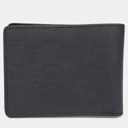 Pre Owned Louis Vuitton Black Leather Damier Infini Multiple Wallet