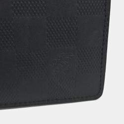 Pre Owned Louis Vuitton Black Leather Damier Infini Multiple Wallet