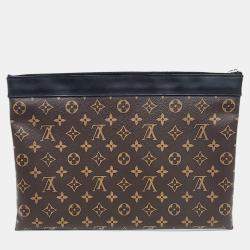Pre Owned Louis Vuitton Black Brown Canvas Makassar Discovery Pochette GM