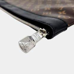 Pre Owned Louis Vuitton Black Brown Canvas Makassar Discovery Pochette GM