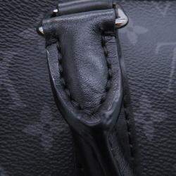 Pre Owned Louis Vuitton Keepall Bandouliere Noir Monogram Eclipse Monogram Eclipse Reverse Size 25