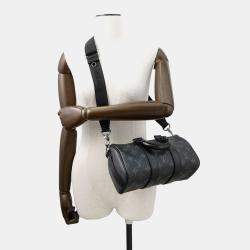 Pre Owned Louis Vuitton Keepall Bandouliere Noir Monogram Eclipse Monogram Eclipse Reverse Size 25