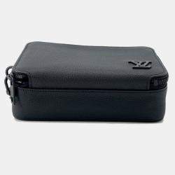 Pre Owned Louis Vuitton Alpha Wearable Wallet Noir Grained Calf Leather Lv Aerogram