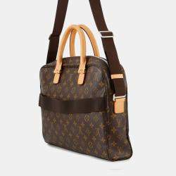 Pre Owned Louis Vuitton Horizon Briefcase Brown Monogram