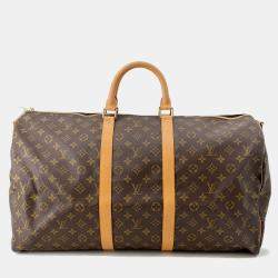 Pre Owned Louis Vuitton Keepall Bandouliere Brown Monogram Size 55