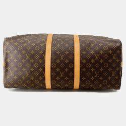 Pre Owned Louis Vuitton Keepall Bandouliere Brown Monogram Size 55