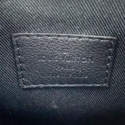 Pre Owned Louis Vuitton Lace-Up Pouch Black Monogram Shadow