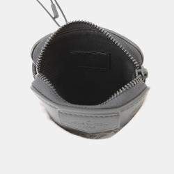 Pre Owned Louis Vuitton Lace-Up Pouch Black Monogram Shadow