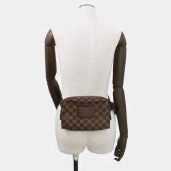 Pre Owned Louis Vuitton Bum Bag Brooklyn Brown Damier Ebene Canvas