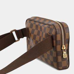 Pre Owned Louis Vuitton Bum Bag Brooklyn Brown Damier Ebene Canvas