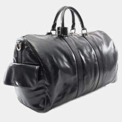 Pre Owned Louis Vuitton Keepall Cargo Bandouliere 50 Boston Bag Leather Black