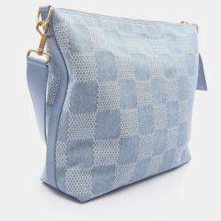 Pre Owned Louis Vuitton Vagabond Hobo Shoulder Bag In Denim And Leather Blue