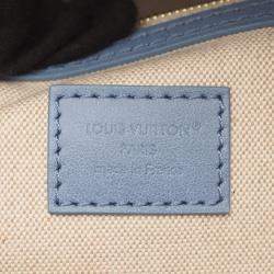 Pre Owned Louis Vuitton Vagabond Hobo Shoulder Bag In Denim And Leather Blue
