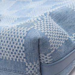 Pre Owned Louis Vuitton Vagabond Hobo Shoulder Bag In Denim And Leather Blue